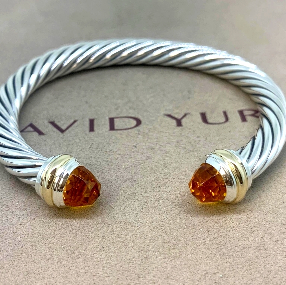 David Yurman 7mm Bracelet Citrine & 18k Gold